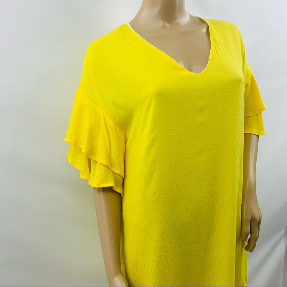 Mary & Mabel Yellow Textured Shirt Dress - Picture 5 of 12